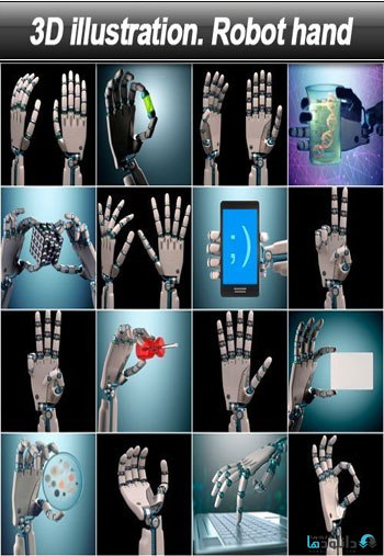 3D-illustration-Robot-hand