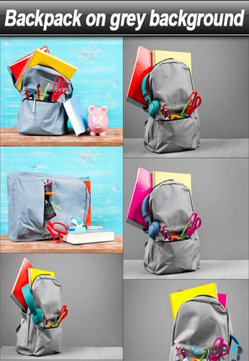 استوک-Backpack-on-grey-background