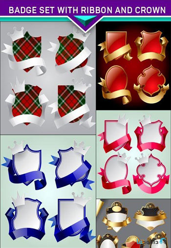 Badge-set-with-ribbon