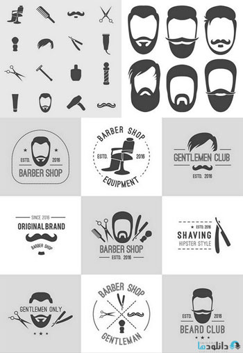 Barber-logos-set