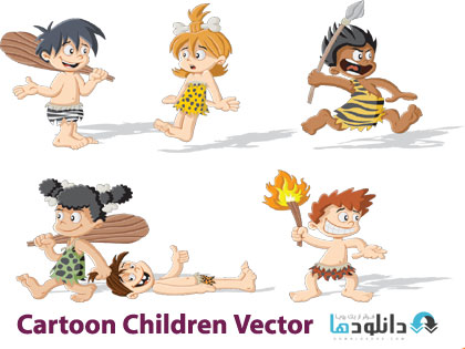 Cartoon Children Vector  دانلود تصاویر وکتور  Cartoon Children Vector 