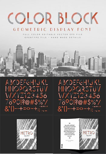 دانلود مجموعه فونت انگلیسی Color Block Font