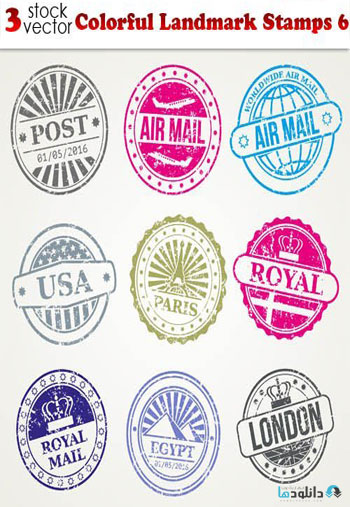 Colorful-Landmark-Stamps