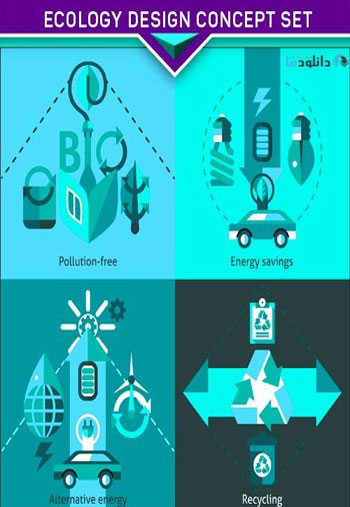Ecology-design-concept-set