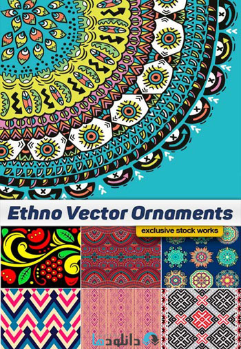 دانلود تصاویر وکتور پترن با طرح های تزئینی متنوع Ethno Vector Ornaments دانلود تصاویر وکتور پترن با طرح های تزئینی متنوع