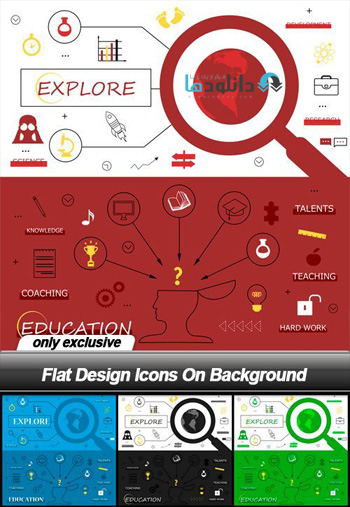 Flat-Design-Icons-On-Background