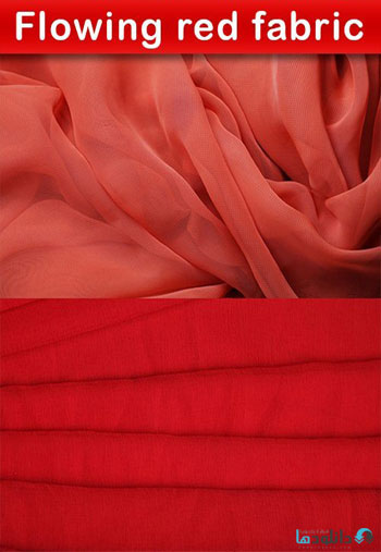 استوک-Flowing-red-fabric