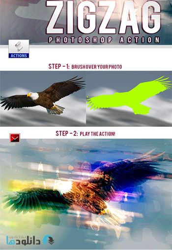 Graphicriver Zigzag Colors   دانلود اکشن فتوشاپ ایجاد افکت رنگ های زیگزاگی بر روی تصاویر از گرافیک ریور   Graphicriver Zigzag Colors Photoshop Action 