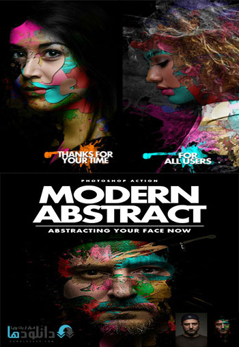 Graphicriver.Modern.Abstract  دانلود اکشن، براش و پترن فتوشاپ ایجاد افکت انتزاعی مدرن بر روی صورت از گرافیک ریور   Graphicriver Modern Abstract Actions 