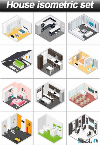 استوک-House-isometric-set