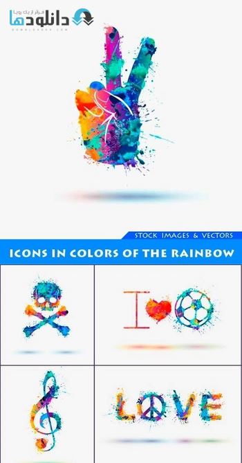 آیکون-Icons-in-colors-of-the-rainbow