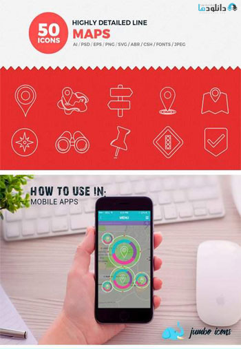 JI-Line-Map-Icons-Set