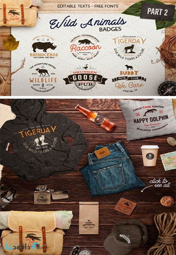 12-Wild-Animals-Badges