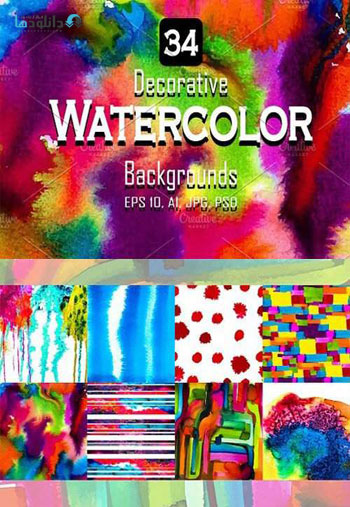 34-Watercolor-vector-set-background
