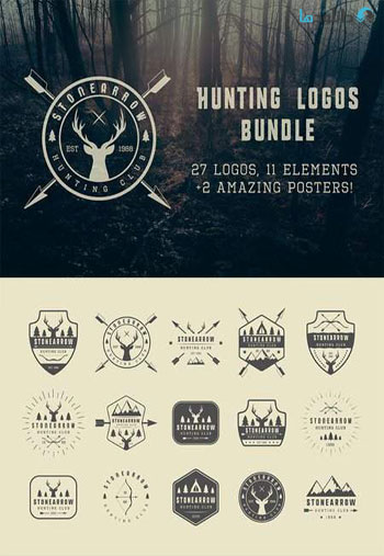 Set-of-vintage-hunting-logo