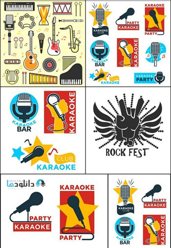 Jazz-festival-logos-set
