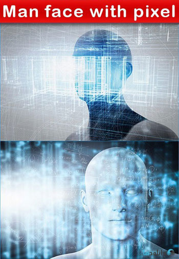 استوک-Man-face-with-pixel
