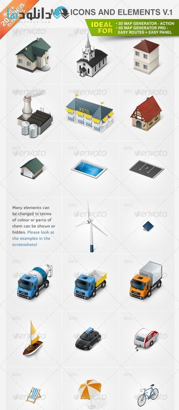آیکون-Map-Icons-and-Elements