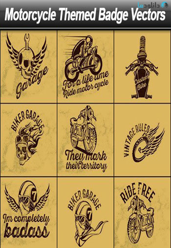 Motorcycle-Themed-Badge-Vec