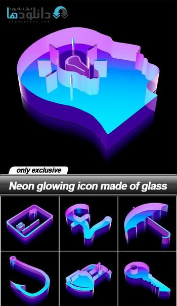 آیکون-Neon-glowing-icon-made-of-glass