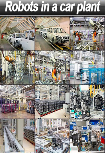 استوک-Robots-in-a-car-plant