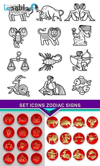 آیکون-Set-icons-zodiac-signs