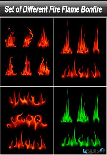 استوک-Set-of-Different-Fire-Flame