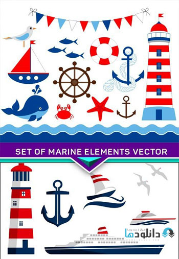 Set-of-marine-elements-Vector