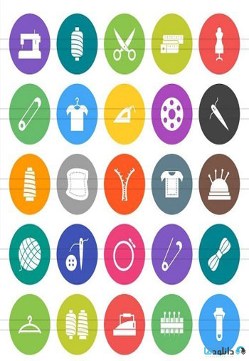 Sewing-Flat-Round-Icons