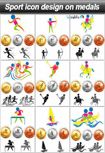 Sport-icon-design-on-medals