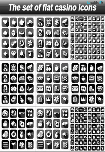 The-set-of-flat-casino-icon