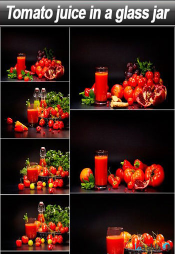 استوک-Tomato-juice-in-a-glass-jar