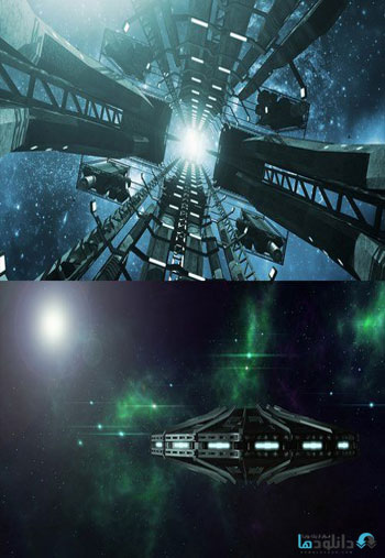 استوک-UFO-flying-above-futuristic