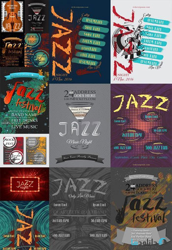 وکتور-Vector-jazz-poster-template