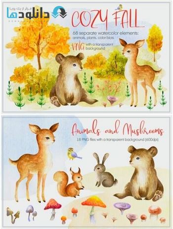 شاتر-استوک-Watercolor-Animals