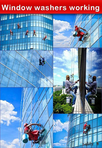 استوک-Window-washers-working