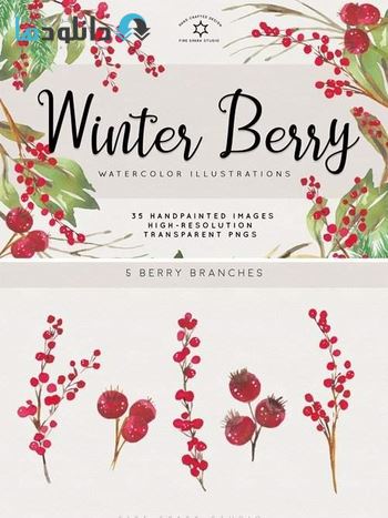 استوک-Winter-Berry-Watercolor