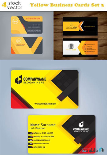 وکتور-Yellow-Business-Cards