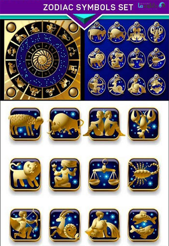 Zodiac-symbols-set