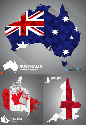 country map stock  دانلود تصاویر وکتور نقشه کشورهای متنوع   Stock Vectors Flag Overlay On Map 
