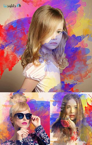 اکشن-فتوشاپ-water-color-splash-photoshop-action