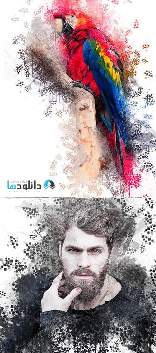 اکشن-فتوشاپ-pixelated-art-photoshop-action