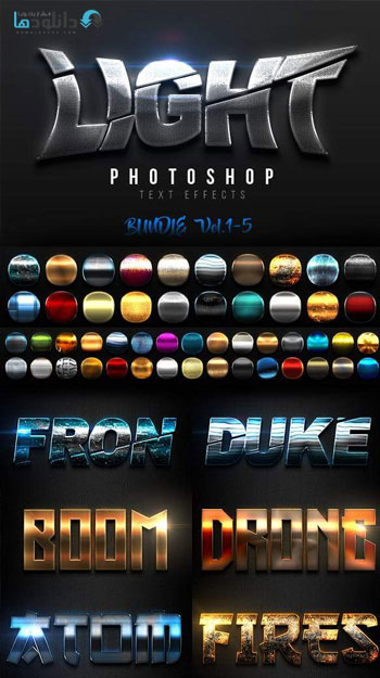 استایل-فتوشاپ-light-text-effects-bundle