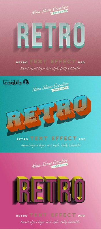 استایل-فتوشاپ-Retro-Vintage-Text-Effects