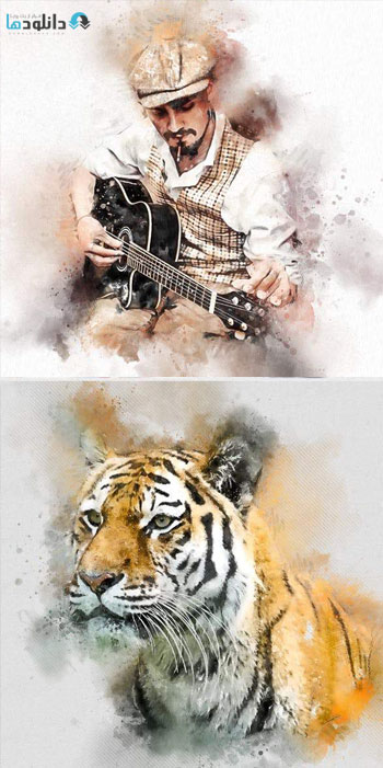 اکشن-فتوشاپ-watercolor-sketch-fx-photoshop-action