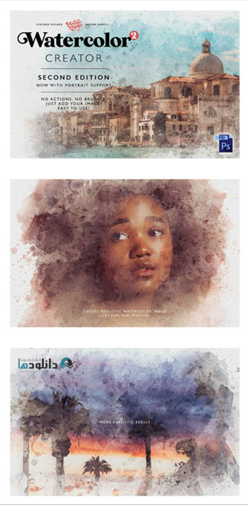 اکشن-فتوشاپ-Watercolor-Creator-Action