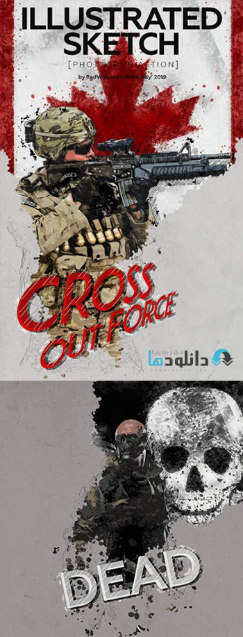 اکشن-فتوشاپ-illustrated-sketch-photoshop-action