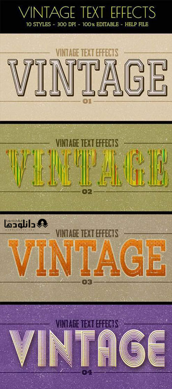 استایل-متن-فتوشاپ-Vintage-Text-Effects-cover