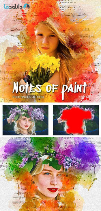 اکشن-فتوشاپ-notes-of-paint-photoshop-action