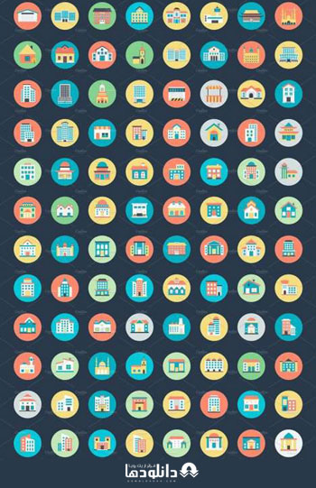 مجموعه-آیکون-Flat-Rounded-Vector-icon